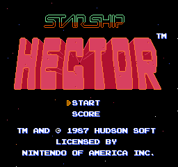 Starship Hector (USA) Title Screen